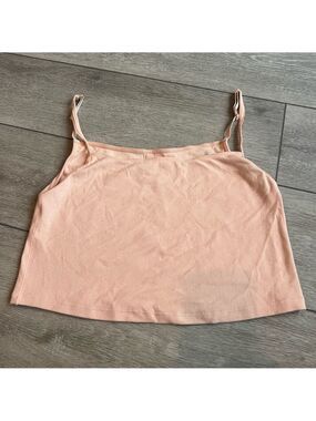 Skims Pointelle crop logo Peach adjustable strap Camisole Top size 2x